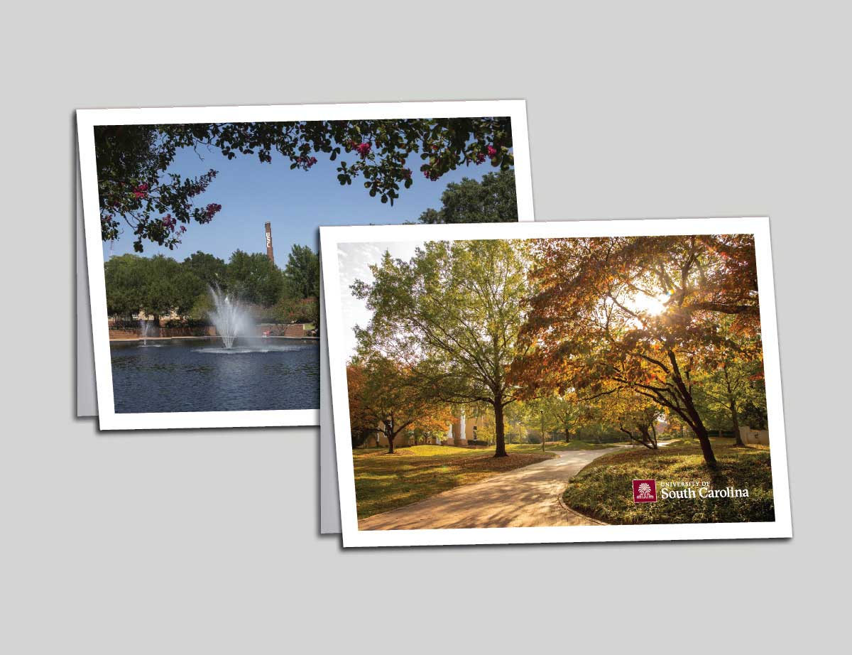 front and back of a folded correspondence card