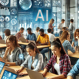 students learning ai