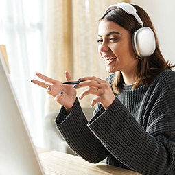 Student at Computer Taking Online Course