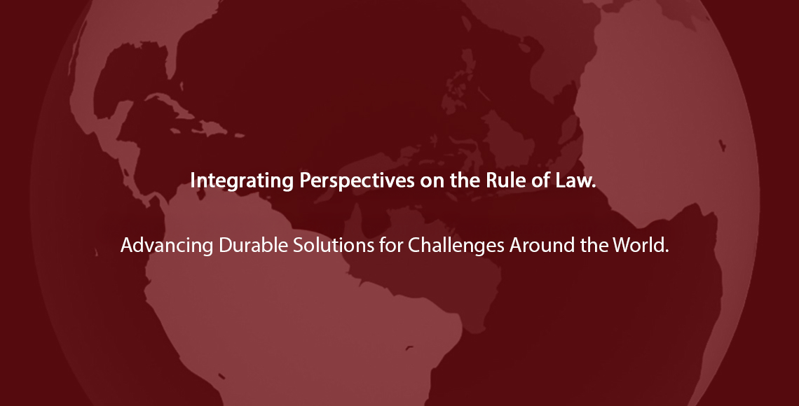 A faded illustration of the globe floats over a garnet background