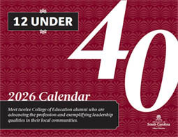Cover page for the "12 Under 40" 2026 Calendar