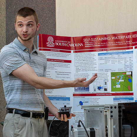 Student presenting capstone project