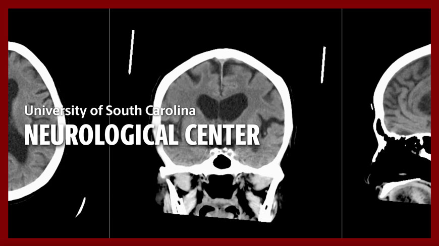 collection of brain scan images with the words University of South Carolina Neurological Center