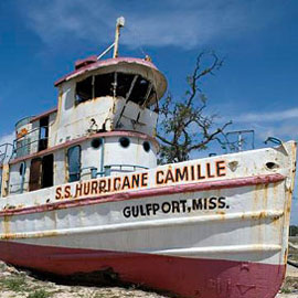 Stranded boat after Hurricane Katrina